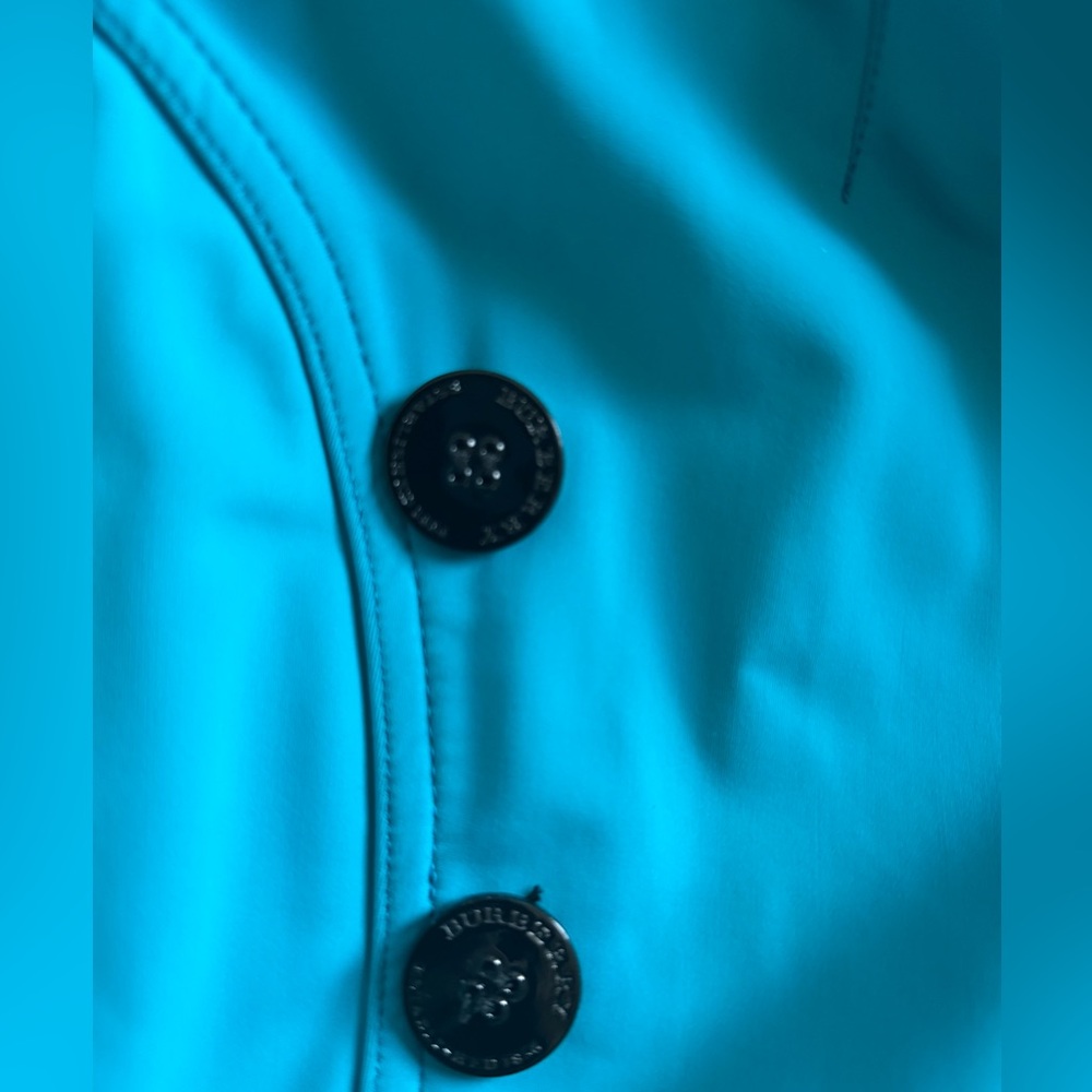 Burberry Prorsum Turquoise Trench Coat with Iconic Logo bottoms - Picture 5 of 8
